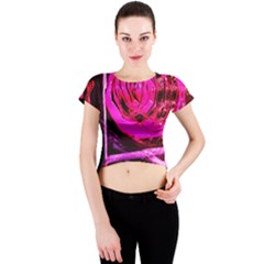 Calligraphy 2 Crew Neck Crop Top by bestdesignintheworld