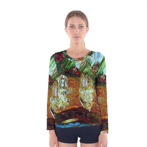 Royal Marine With Stone Lions Women s Long Sleeve Tee by bestdesignintheworld