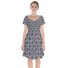 Modern Tribal Bold Pattern Short Sleeve Bardot Dress by dflcprints