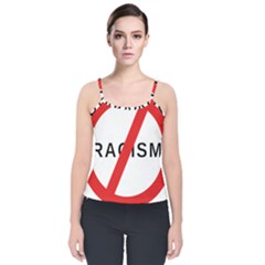 2000px No Racism Svg Velvet Spaghetti Strap Top by demongstore