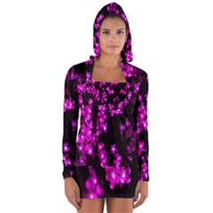 Abstract Background Purple Bright Long Sleeve Hooded T-shirt by Sapixe