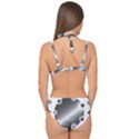 Metal Circle Background Ring Double Strap Halter Bikini Set View2