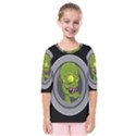 Zombie Pictured Illustration Kids  Quarter Sleeve Raglan Tee View1