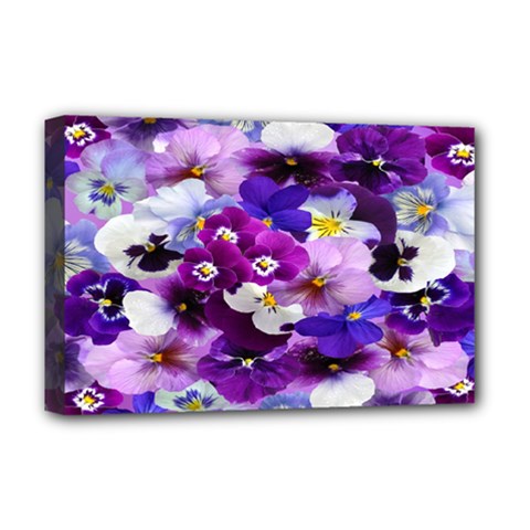 Graphic Background Pansy Easter Deluxe Canvas 18  X 12   by Sapixe