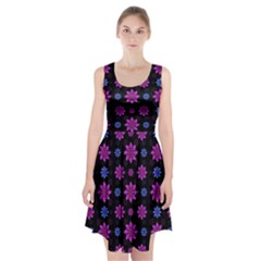 Stylized Dark Floral Pattern Racerback Midi Dress by dflcprints