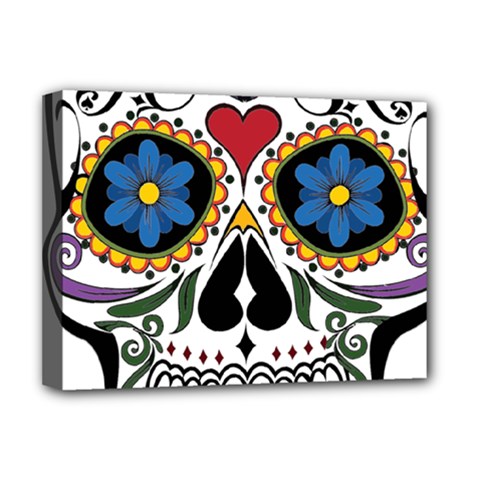 Cranium Sugar Skull Deluxe Canvas 16  X 12   by StarvingArtisan