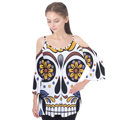 Sugar Skull Flutter Tees by StarvingArtisan