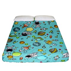 Space Pattern Fitted Sheet (california King Size) by Valentinaart