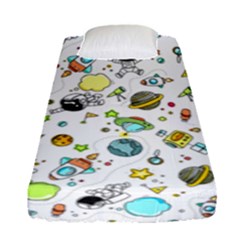 Space Pattern Fitted Sheet (single Size) by Valentinaart