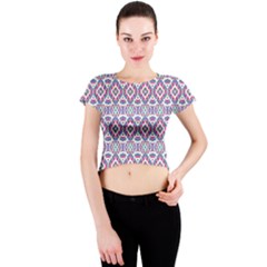 Colorful Folk Pattern Crew Neck Crop Top by dflcprints