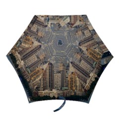 New York Skyline Manhattan Hudson Mini Folding Umbrellas by Simbadda