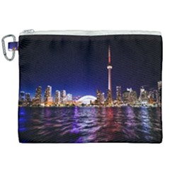 Toronto City Cn Tower Skydome Canvas Cosmetic Bag (xxl) by Simbadda