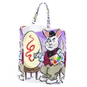 Bunny Easter Artist Spring Cartoon Giant Grocery Zipper Tote View2