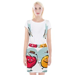 Dancing Fruit Apple Organic Fruit Braces Suspender Skirt by Simbadda