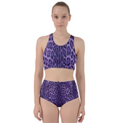 Purple Leopard Print Racer Back Bikini Set by CasaDiModa