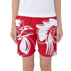 Cock Logo Emblem Symbol France Women s Basketball Shorts by Simbadda