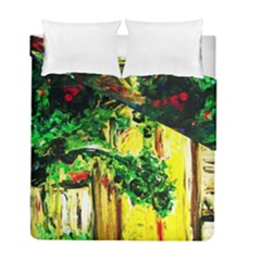 Old Tree And House With An Arch 2 Duvet Cover Double Side (full/ Double Size) by bestdesignintheworld