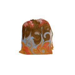 Fire And Water Drawstring Pouches (small)  by digitaldivadesigns