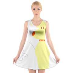 Mutt Dog Animal Domestic Vector V-neck Sleeveless Dress by Nexatart