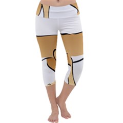 Dog Brown Pet Animal Tail Eskimo Capri Yoga Leggings by Nexatart