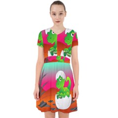 Dinosaur Dino Baby Dino Lizard Adorable In Chiffon Dress by Nexatart