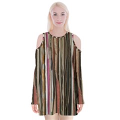 Old Singles Velvet Long Sleeve Shoulder Cutout Dress by DeneWestUK