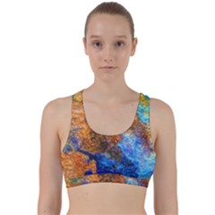 Blue Brown  Texture                                          Back Weave Sports Bra by LalyLauraFLM