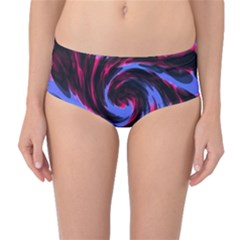 Swirl Black Blue Pink Mid-waist Bikini Bottoms by BrightVibesDesign