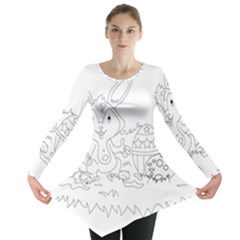 Coloring Picture Easter Easter Bunny Long Sleeve Tunic  by Sapixe