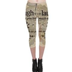 Motivational Calligraphy Grunge Capri Leggings  by Sapixe