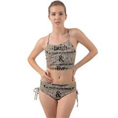 Motivational Calligraphy Grunge Mini Tank Bikini Set by Sapixe