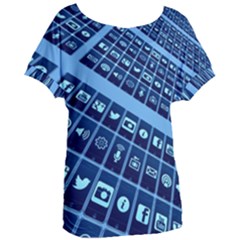 Mobile Phone Smartphone App Women s Oversized Tee by Sapixe