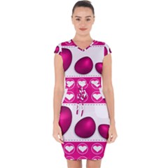 Love Celebration Easter Hearts Capsleeve Drawstring Dress  by Sapixe