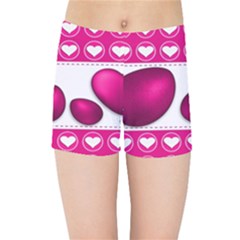 Love Celebration Easter Hearts Kids Sports Shorts by Sapixe