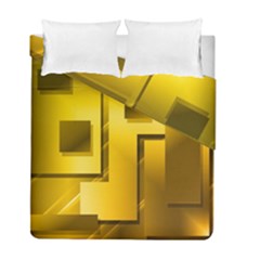 Yellow Gold Figures Rectangles Squares Mirror Duvet Cover Double Side (full/ Double Size) by Sapixe