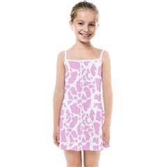 White Pink Cow Print Kids Summer Sun Dress by LoolyElzayat