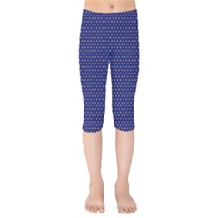 Blue Fractal Art Honeycomb Mathematics Kids  Capri Leggings  by Sapixe