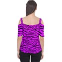 Hot Neon Pink and Black Tiger Stripes Cutout Shoulder Tee View2