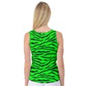 Bright Neon Green and Black Tiger Stripes  Women s Basketball Tank Top View2