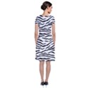 Black and White Tiger Stripes Short Sleeve Front Wrap Dress View2