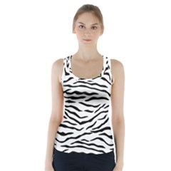 Black And White Tiger Stripes Racer Back Sports Top by PodArtist