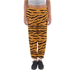 Orange And Black Tiger Stripes Women s Jogger Sweatpants by PodArtist