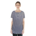 Black and White Checkerboard Weimaraner Skirt Hem Sports Top View1