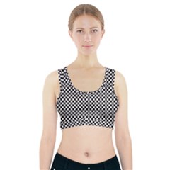 Black And White Checkerboard Weimaraner Sports Bra With Pocket by PodArtist