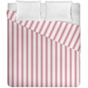 Mattress Ticking Wide Striped Pattern in USA Flag Red and White Duvet Cover Double Side (California King Size) View1