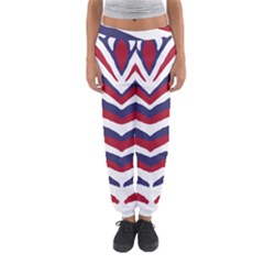 Us United States Red White And Blue American Zebra Strip Women s Jogger Sweatpants by PodArtist