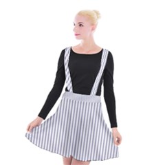 Mattress Ticking Narrow Striped Pattern In Usa Flag Blue And White Suspender Skater Skirt by PodArtist