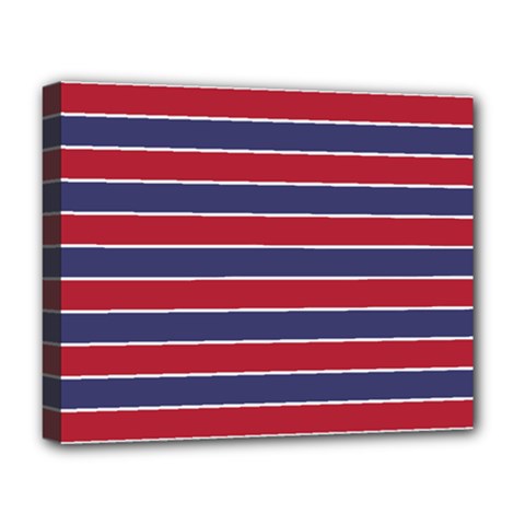 Large Red White And Blue Usa Memorial Day Holiday Pinstripe Deluxe Canvas 20  X 16   by PodArtist