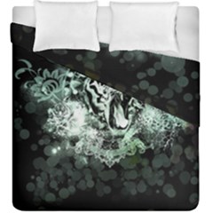 Awesome Tiger In Green And Black Duvet Cover Double Side (king Size) by FantasyWorld7