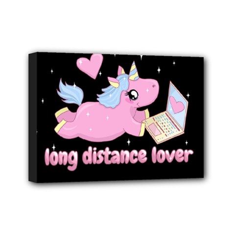 Long Distance Lover - Cute Unicorn Mini Canvas 7  X 5  by Valentinaart